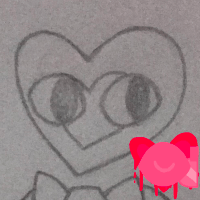 censored jen. an eye and a heart with a question mark is next to her