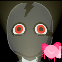 yami holding a flashlight in his face on a black background